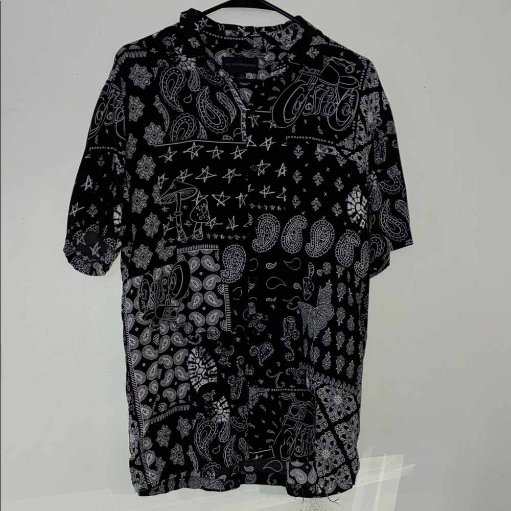 No Boundaries Black and White Patterned Shirt